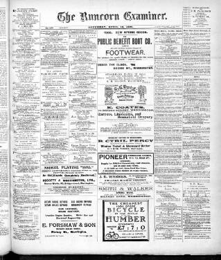 cover page of Runcorn Examiner published on April 18, 1908