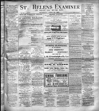 cover page of St. Helens Examiner published on April 27, 1907