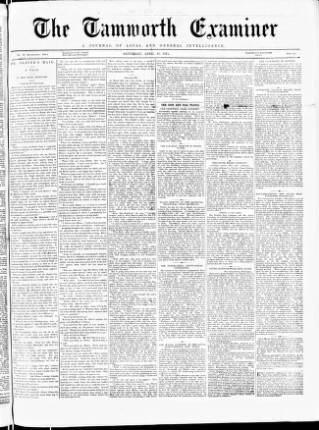 cover page of Tamworth Miners' Examiner and Working Men's Journal published on April 24, 1875