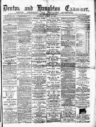 cover page of Denton and Haughton Examiner published on August 13, 1887