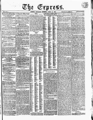 cover page of Express (London) published on April 18, 1861