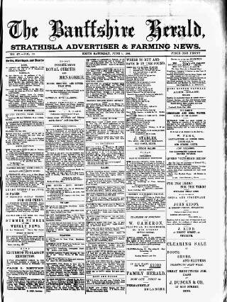 cover page of Banffshire Herald published on June 1, 1901