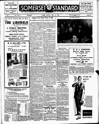 cover page of Somerset Standard published on February 23, 1962