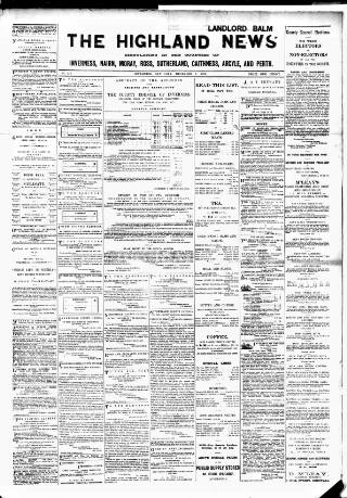 cover page of Highland News published on December 3, 1892