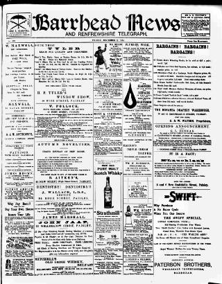 cover page of Barrhead News published on December 2, 1904