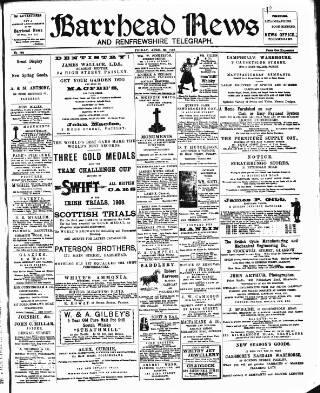 cover page of Barrhead News published on April 23, 1909