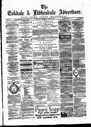 cover page of Eskdale and Liddesdale Advertiser published on April 20, 1887