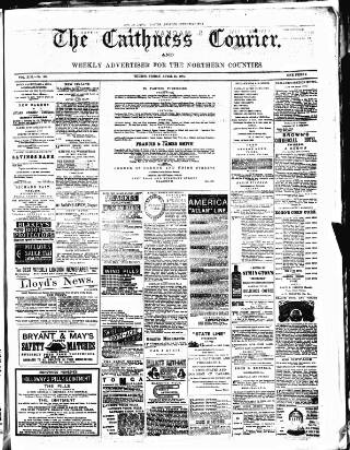 cover page of Caithness Courier published on April 24, 1885