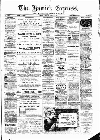 cover page of Hawick Express published on April 19, 1890