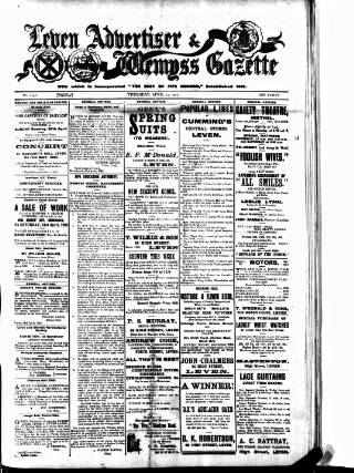 cover page of Leven Advertiser & Wemyss Gazette published on April 19, 1923