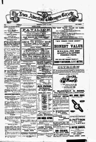 cover page of Leven Advertiser & Wemyss Gazette published on April 20, 1926
