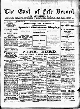 cover page of East of Fife Record published on December 5, 1912