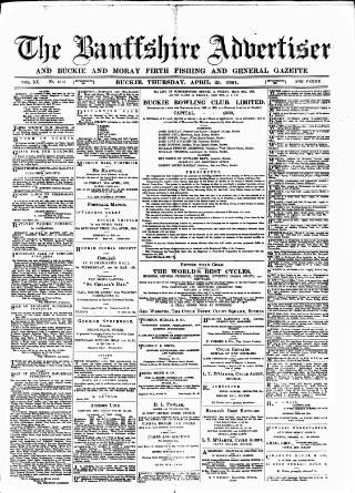 cover page of Banffshire Advertiser published on April 25, 1901