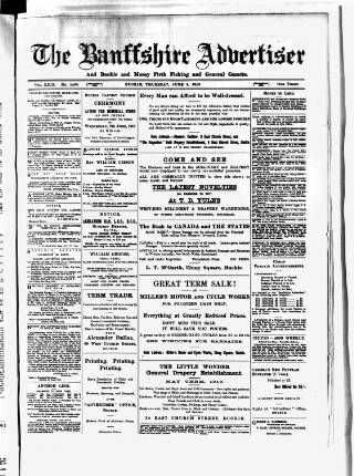cover page of Banffshire Advertiser published on June 2, 1910
