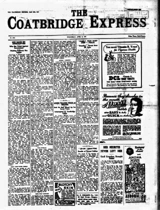 cover page of Coatbridge Express published on April 16, 1947