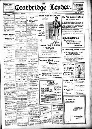 cover page of Coatbridge Leader published on March 29, 1941