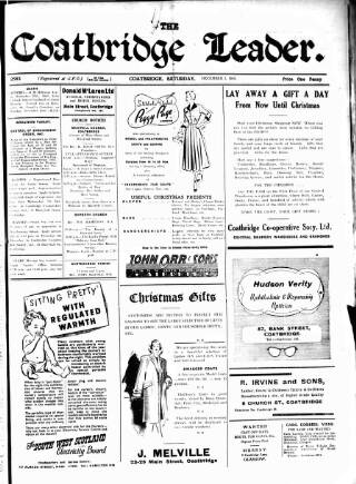 cover page of Coatbridge Leader published on December 3, 1949