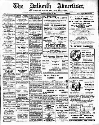 cover page of Dalkeith Advertiser published on March 5, 1925