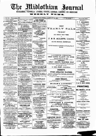 cover page of Mid-Lothian Journal published on February 23, 1900