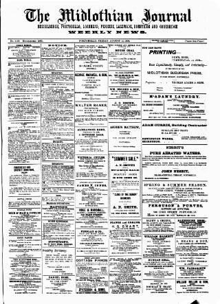 cover page of Mid-Lothian Journal published on August 12, 1904