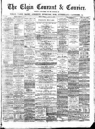 cover page of Elgin Courant, and Morayshire Advertiser published on August 11, 1885