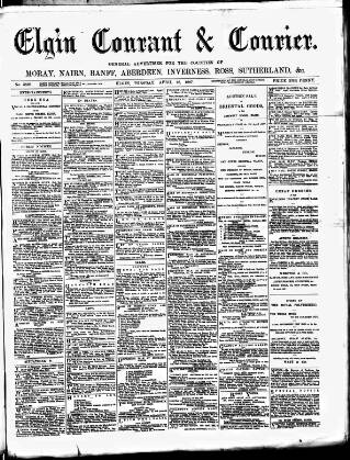 cover page of Elgin Courant, and Morayshire Advertiser published on April 26, 1887