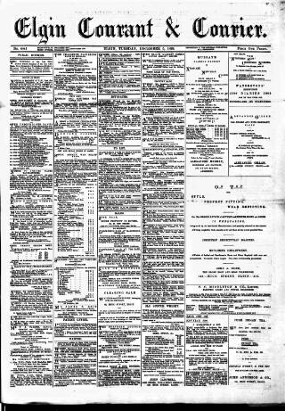 cover page of Elgin Courant, and Morayshire Advertiser published on December 5, 1899