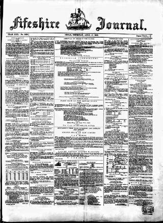cover page of Fifeshire Journal published on April 17, 1862