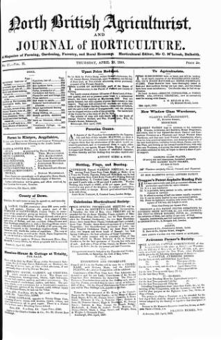 cover page of North British Agriculturist published on April 25, 1850