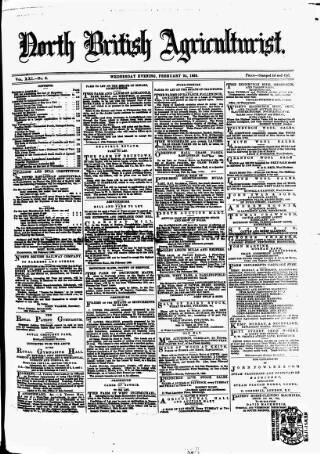 cover page of North British Agriculturist published on February 24, 1869