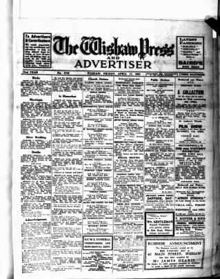 cover page of Wishaw Press published on April 17, 1942