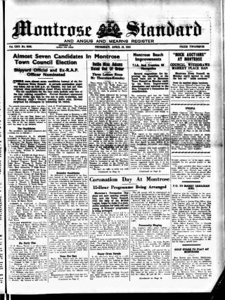 cover page of Montrose Standard published on April 16, 1953