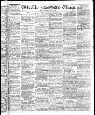 cover page of Weekly Times (London) published on April 25, 1830