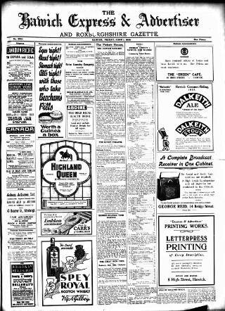 cover page of Hawick Express published on June 1, 1928