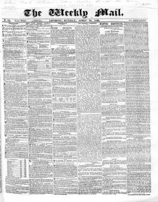 cover page of Weekly Mail (London) published on April 29, 1860