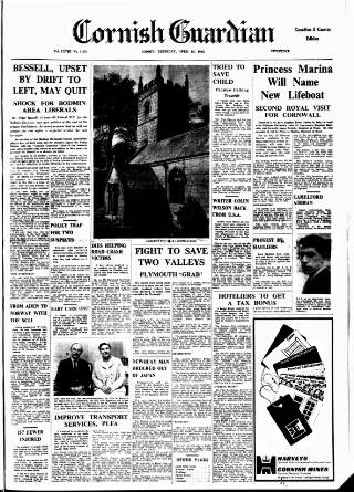cover page of Cornish Guardian published on April 18, 1968