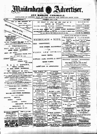 cover page of Maidenhead Advertiser published on April 20, 1892