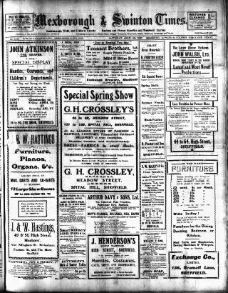 cover page of South Yorkshire Times and Mexborough & Swinton Times published on April 20, 1907