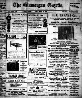 cover page of Glamorgan Gazette published on March 28, 1913