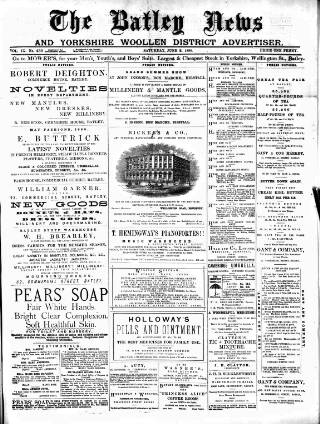 cover page of Batley News published on June 2, 1888