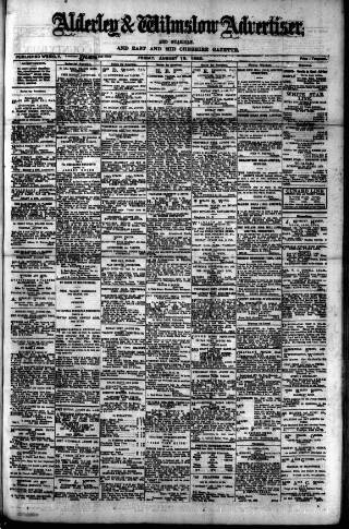 cover page of Alderley & Wilmslow Advertiser published on August 13, 1920