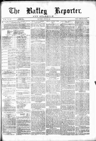 cover page of Batley Reporter and Guardian published on April 16, 1881