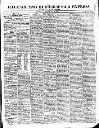 cover page of Halifax Express published on April 20, 1833