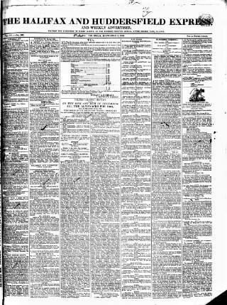cover page of Halifax Express published on December 4, 1834