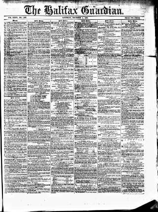 cover page of Halifax Guardian published on December 5, 1868