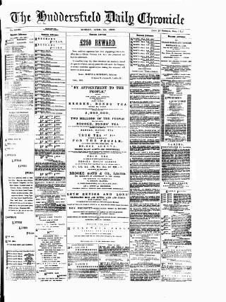 cover page of Huddersfield Daily Chronicle published on April 25, 1898