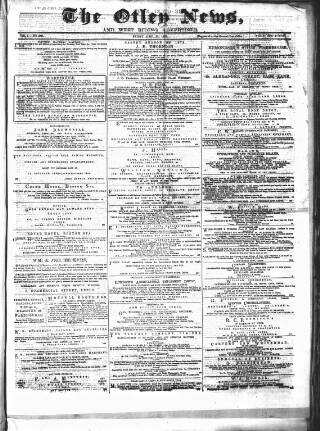 cover page of Otley News and West Riding Advertiser published on April 25, 1879