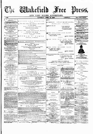 cover page of Wakefield Free Press published on April 19, 1879