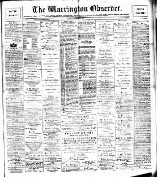 cover page of Warrington Observer published on December 28, 1889