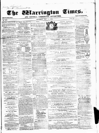 cover page of Warrington Times published on May 14, 1859